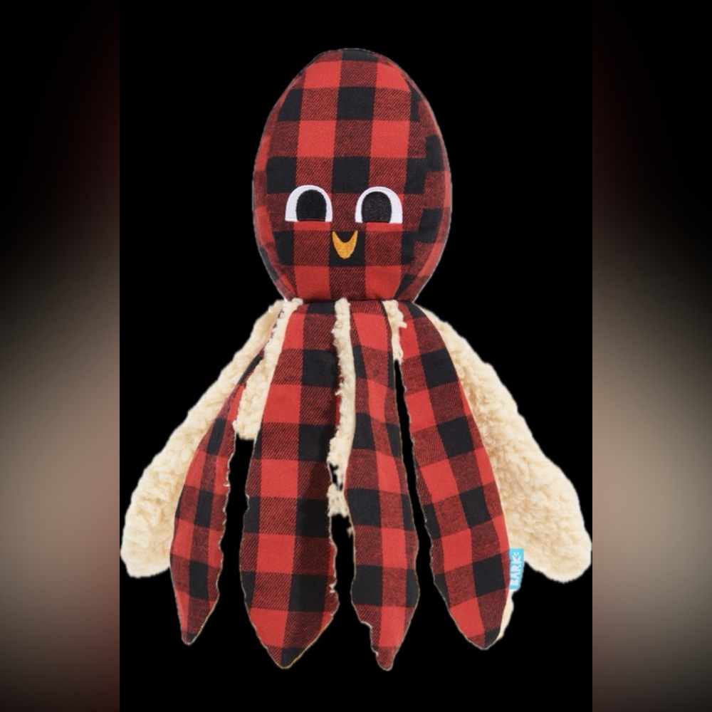 Bark Box Plaid Ollie octopus dog toy NEW